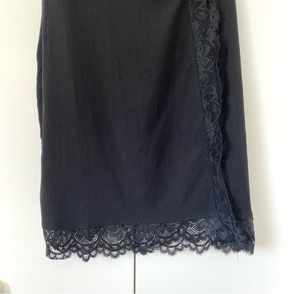 NWT Intimately Free People Premonitions Black Lace Asymmetric Bodycon Slip Dress - Picture 7 of 16